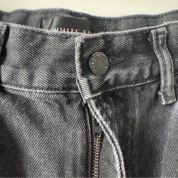 White Fox Stylish Straight Leg Jeans Black Denim Pants Dark Gray Charcoal casual - Picture 6 of 10